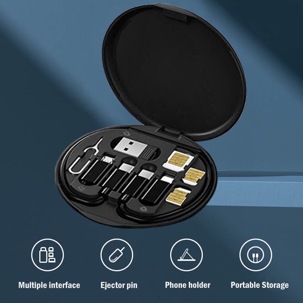 ZORBES USB C to USB C Cable Adapter Kit with Lightning Adapter & Android Adapter USB Adapter, SIM Eject Pin for Data Transfer, Charging, SIM Card Storage USB Adapter Cable Kit with Storage Box ZORBES USB C to USB C Cable Adapter Kit with Lightning Adapter & Android Adapter USB Adapter, SIM Eject Pin for Data Transfer, Charging, SIM Card Storage USB Adapter Cable Kit with Storage Box